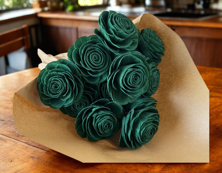 Stemmed Wood Flowers - New Beauty Forest Green - Luv Sola Flowers