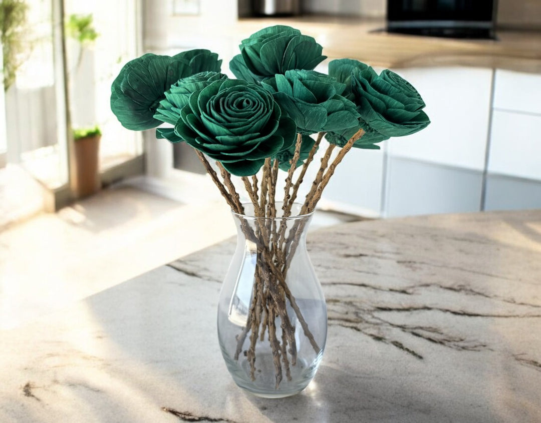 Stemmed Wood Flowers - New Beauty Forest Green - Luv Sola Flowers