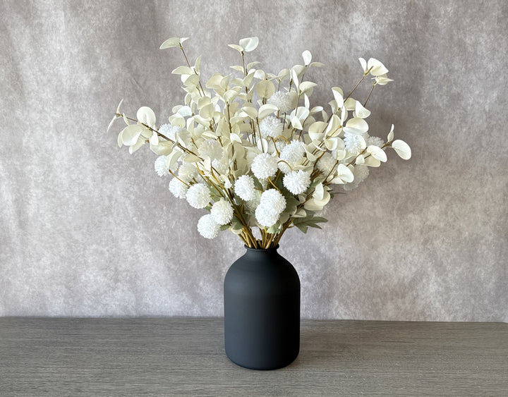 Ivory Grace Faux Arrangement - Kiku and Eucalyptus - Luv Sola Flowers