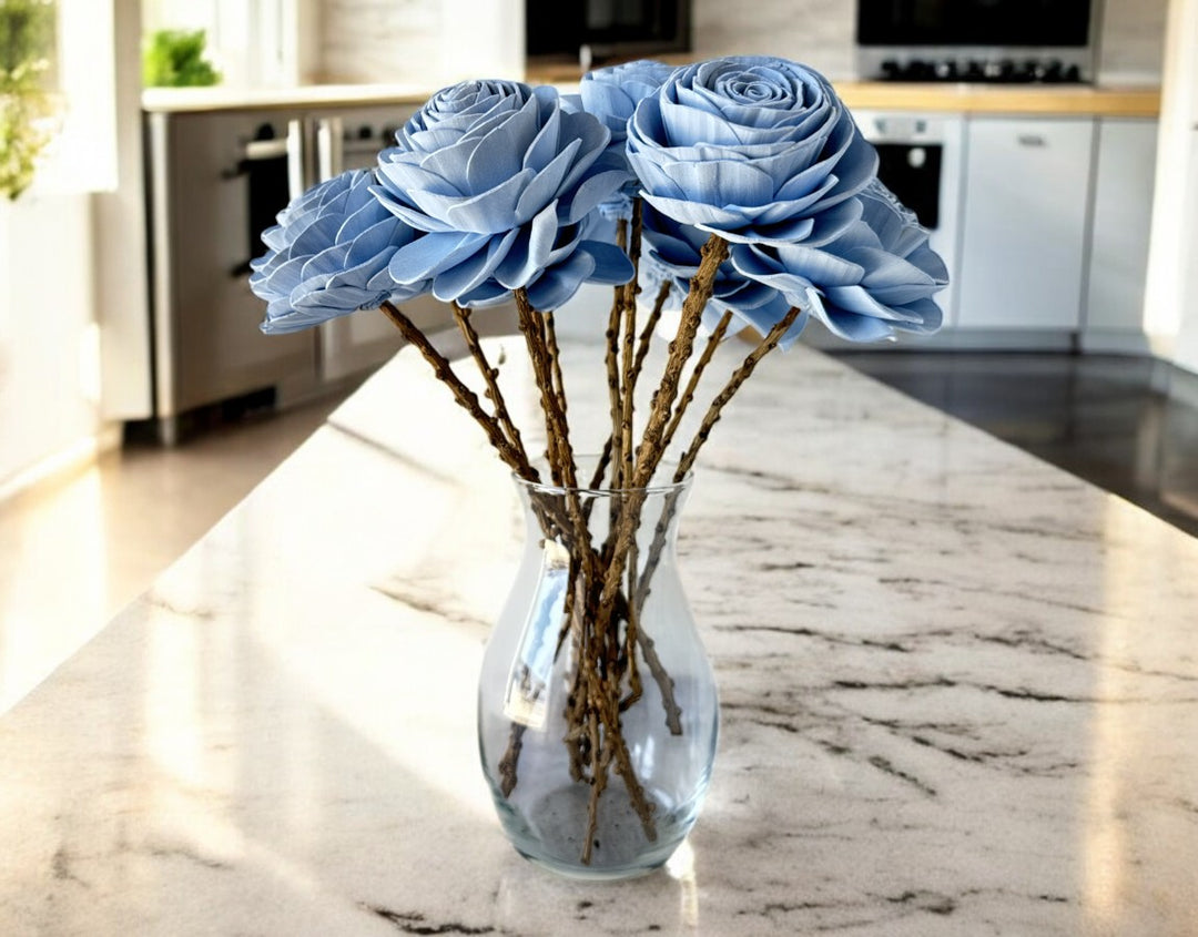 Stemmed Wood Flowers - New Beauty Pale Blue - Luv Sola Flowers