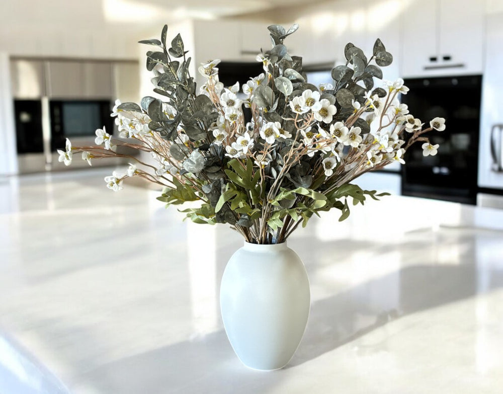 Eucalyptus Bloom Faux Arrangement - Eucalyptus and Dogwood - Luv Sola Flowers