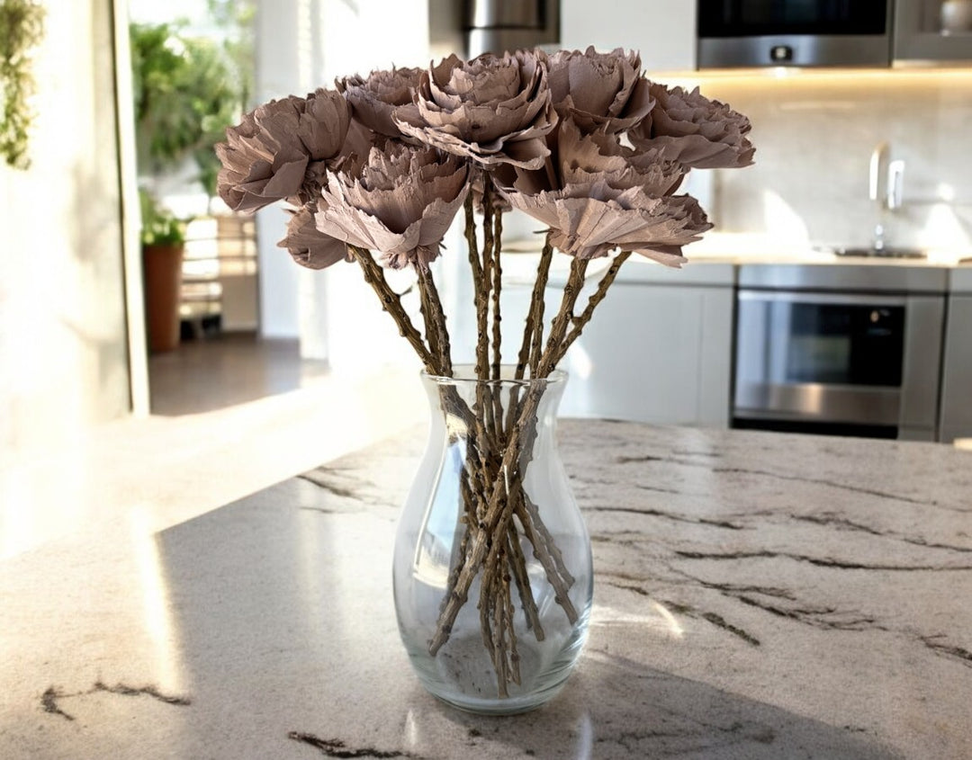 Stemmed Wood Flowers - Helena Dusty Rose - Luv Sola Flowers