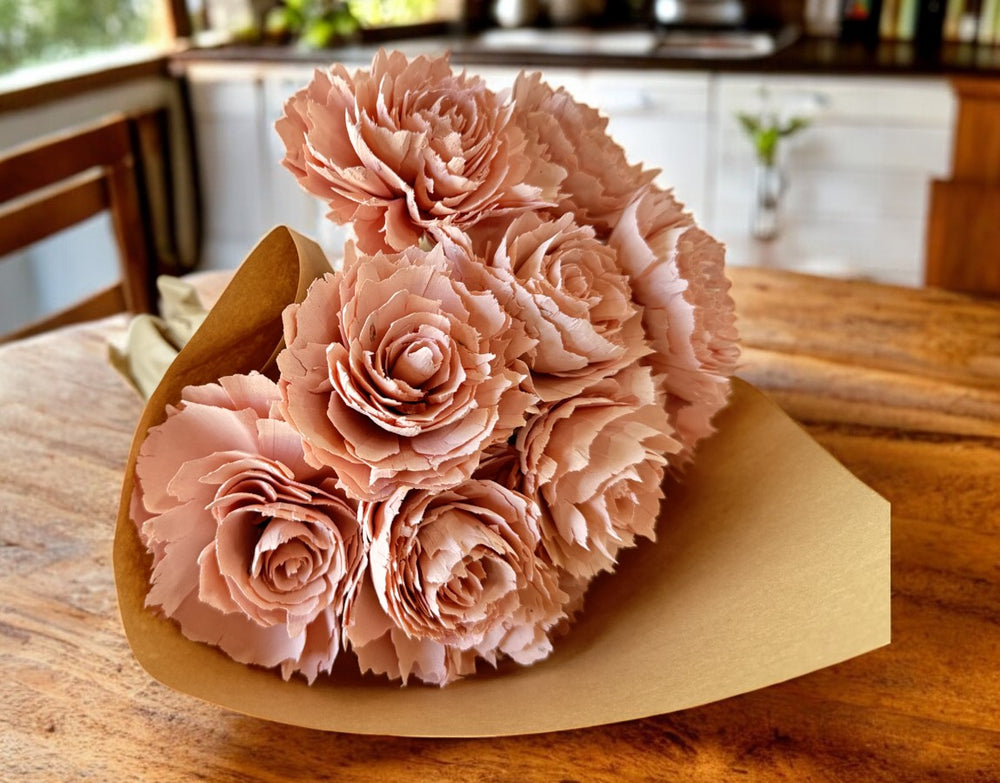 Stemmed Wood Flowers - Helena Soft Pink - Luv Sola Flowers