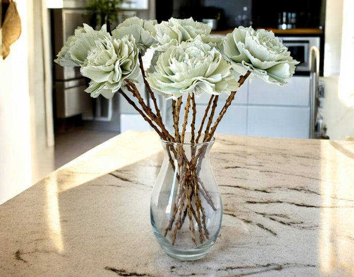 Stemmed Wood Flowers - Helena Mint - Luv Sola Flowers