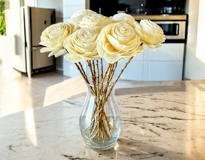 Stemmed Wood Flowers - New Beauty Raw - Luv Sola Flowers