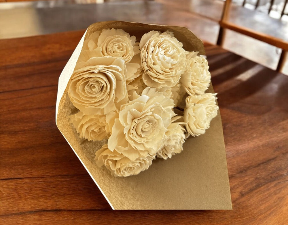 Stemmed Wood Flowers - Helena Raw - Luv Sola Flowers