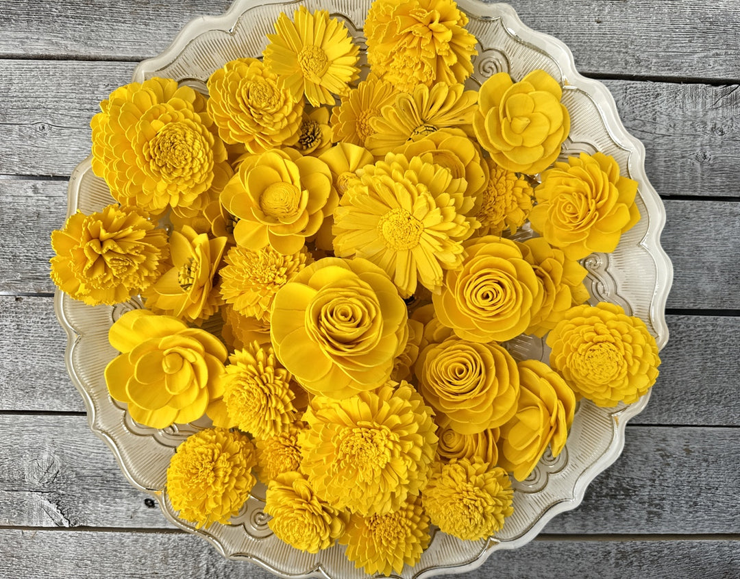 Sola Wood Flowers - Yellow Dyed Flowers - Luv Sola Flowers