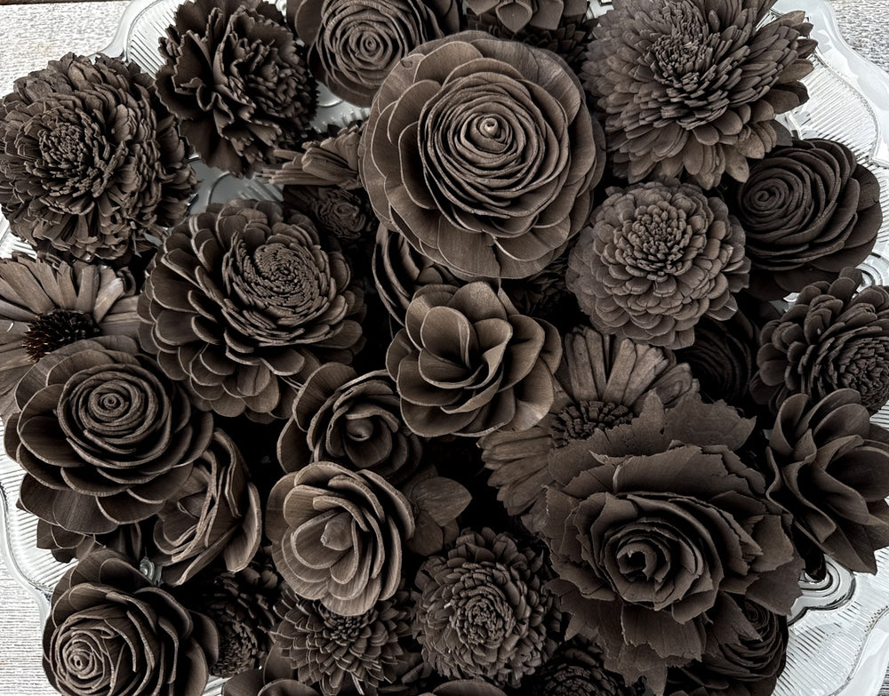 Sola Wood Flowers - Dark Brown Dyed Flowers - Luv Sola Flowers