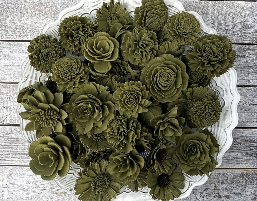 Sola Wood Flowers - Olive Green Dyed Flowers - Luv Sola Flowers