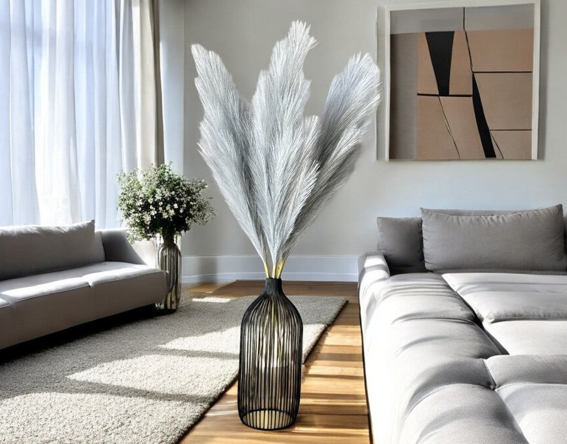 Tall Faux Pampas Grass - Light Gray - Luv Sola Flowers