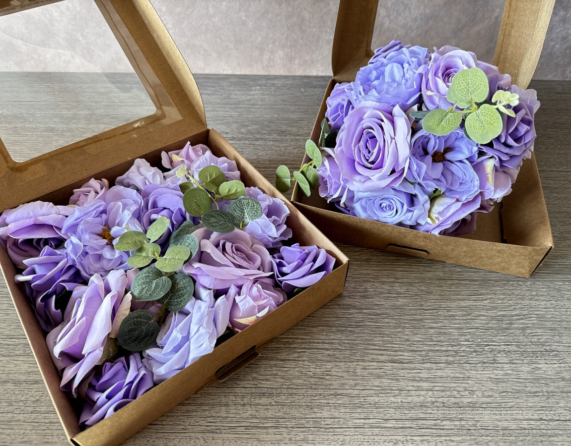 Artificial Flowers Combo Box - Lilac & Lavender - Luv Sola Flowers