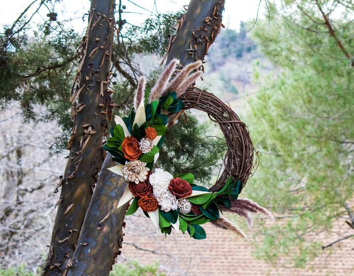 Sola Wood Flowers - Boho Style Wreath - Luv Sola Flowers