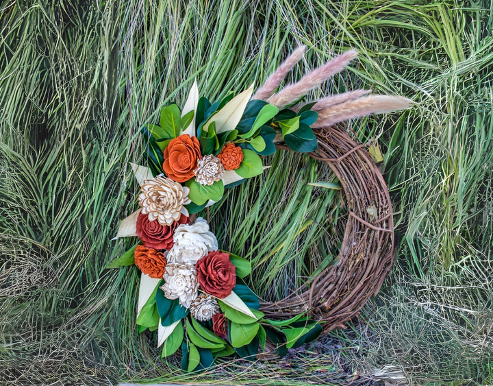 Sola Wood Flowers - Boho Style Wreath - Luv Sola Flowers