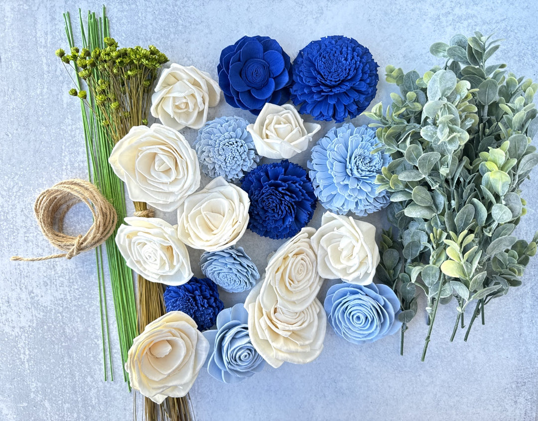 Sola Wood Flowers - Cool Blue Bouquet - Luv Sola Flowers