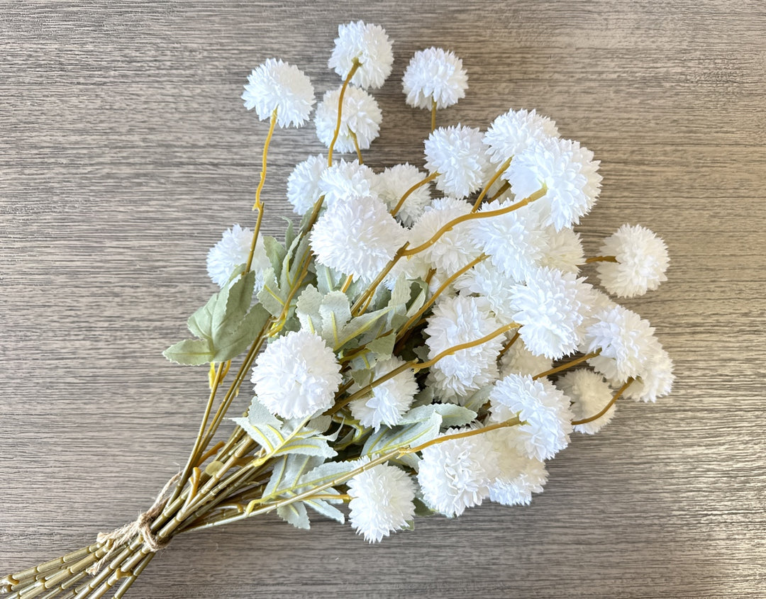 Faux Kiku Flower - White - Luv Sola Flowers