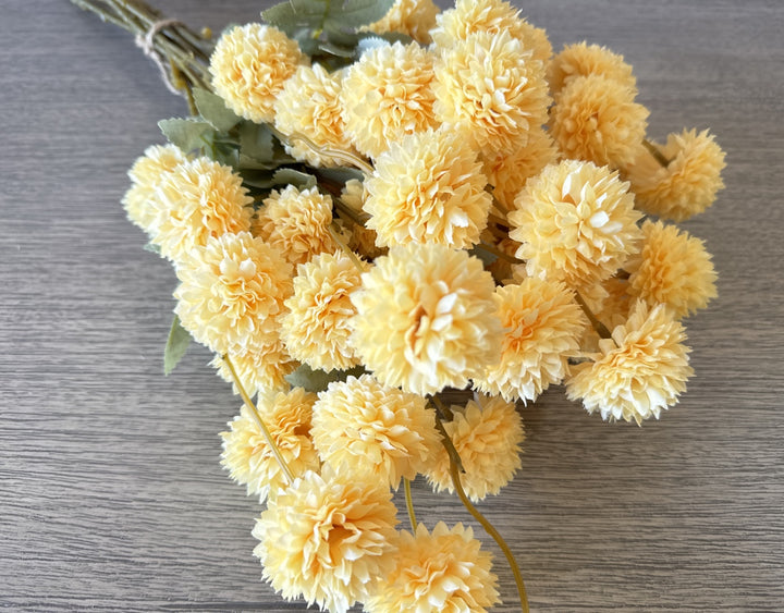 Faux Kiku Flower - Yellow - Luv Sola Flowers