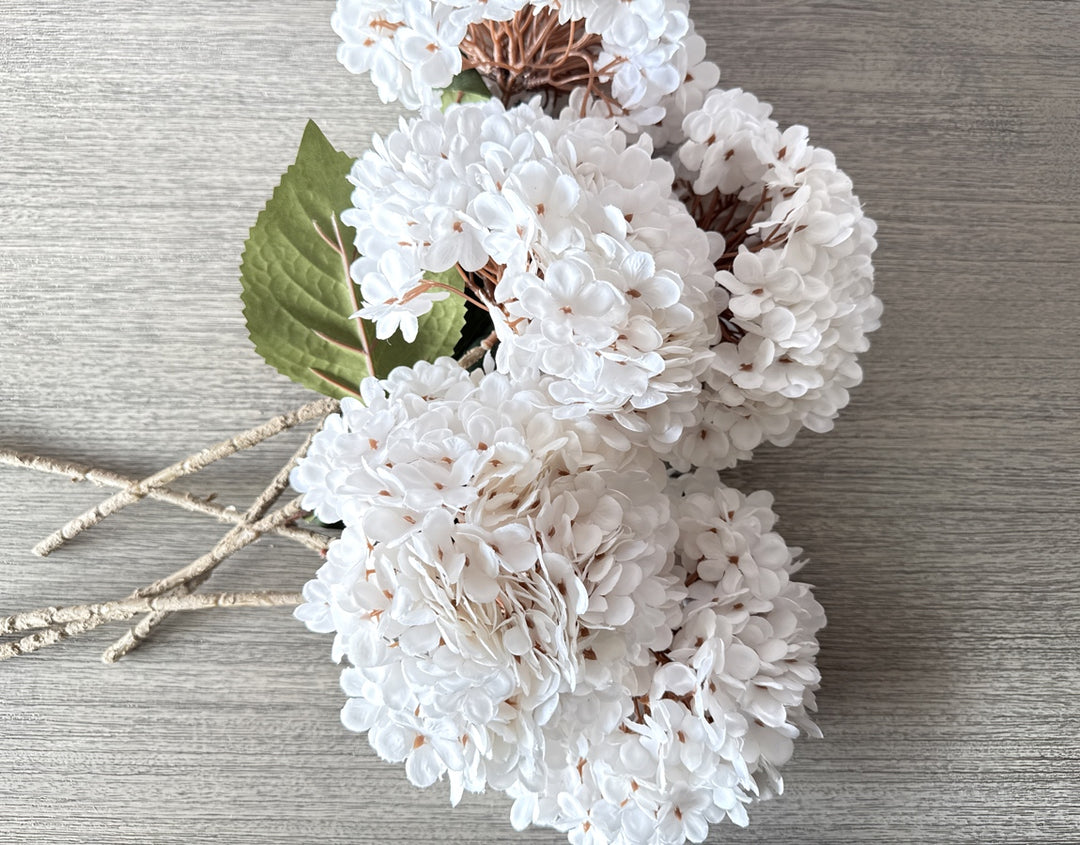 Faux Silk Hydrangea - White - Luv Sola Flowers