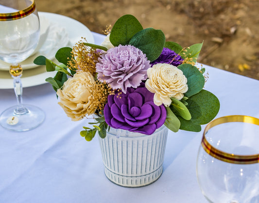 Burgundy and Rose Wood Box - Wood Flowers – Luv Sola Flowers