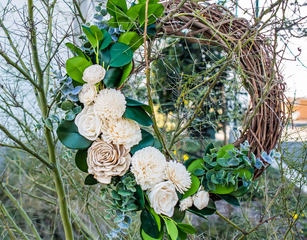 Sola Wood Flowers - Rustic Raw Wreath - Luv Sola Flowers