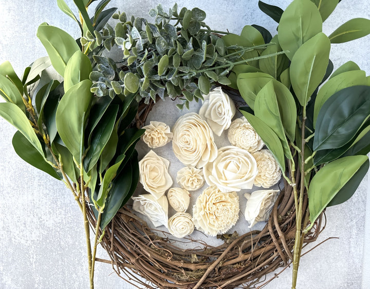 Sola Wood Flowers - Rustic Raw Wreath - Luv Sola Flowers